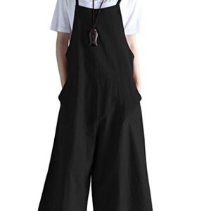 Black Cotton overall jumpsuit